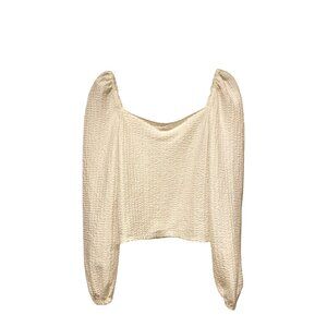 Express One Eleven Off The Shoulder White Crop Top Women's Size Medium